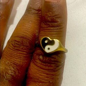 Gold Yin Yang Heart Ring
